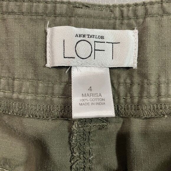 Ann Taylor LOFT Pants Convertible Roll Tab Cargo Marisa Fit Womens Size 4 Green - Picture 5 of 11